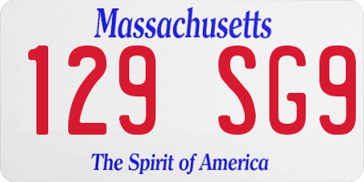 MA license plate 129SG9