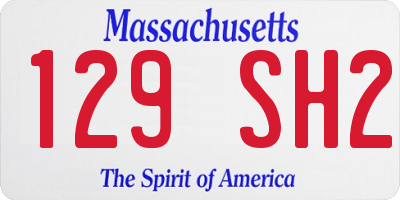 MA license plate 129SH2