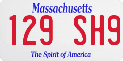 MA license plate 129SH9