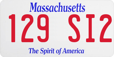 MA license plate 129SI2