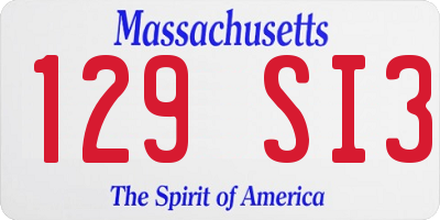 MA license plate 129SI3