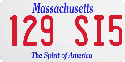 MA license plate 129SI5
