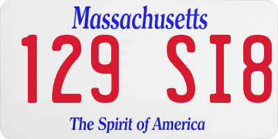 MA license plate 129SI8