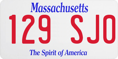 MA license plate 129SJ0
