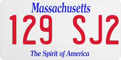 MA license plate 129SJ2