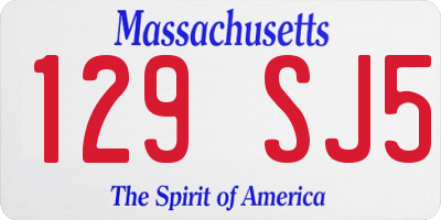 MA license plate 129SJ5