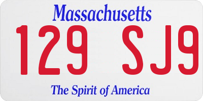 MA license plate 129SJ9