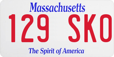 MA license plate 129SK0