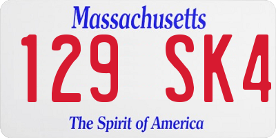 MA license plate 129SK4