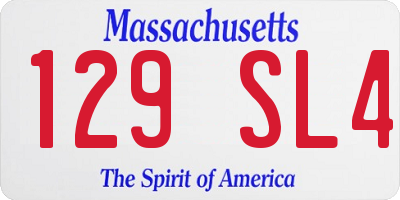 MA license plate 129SL4