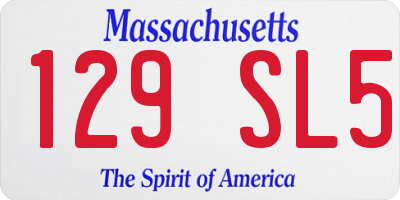 MA license plate 129SL5