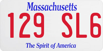 MA license plate 129SL6