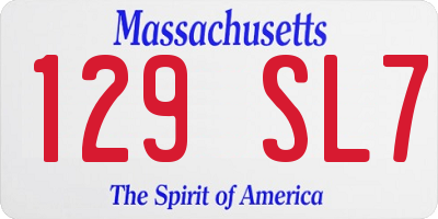 MA license plate 129SL7