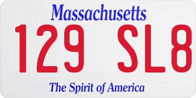 MA license plate 129SL8
