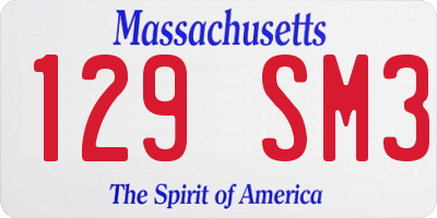 MA license plate 129SM3