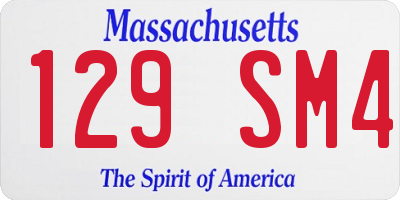 MA license plate 129SM4