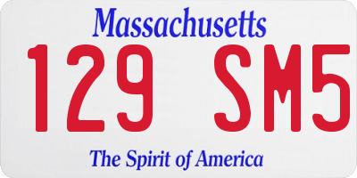 MA license plate 129SM5