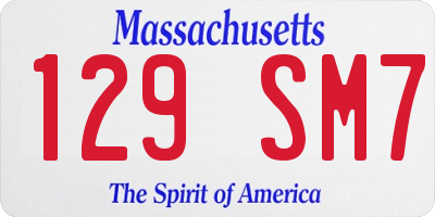 MA license plate 129SM7