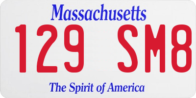 MA license plate 129SM8