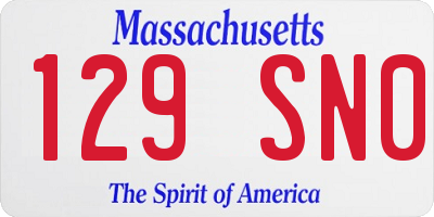 MA license plate 129SN0