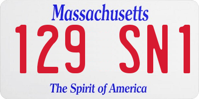 MA license plate 129SN1