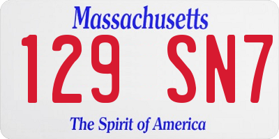 MA license plate 129SN7