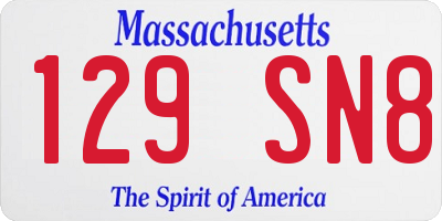 MA license plate 129SN8