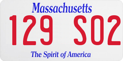 MA license plate 129SO2
