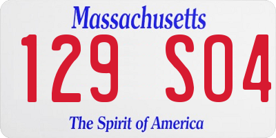 MA license plate 129SO4