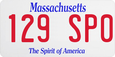 MA license plate 129SP0