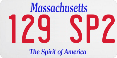 MA license plate 129SP2