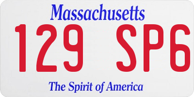 MA license plate 129SP6