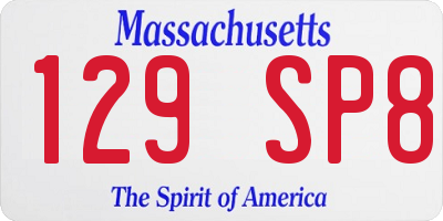 MA license plate 129SP8