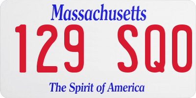 MA license plate 129SQ0
