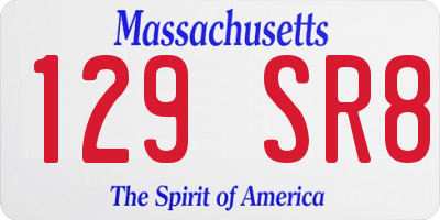 MA license plate 129SR8