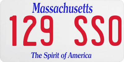 MA license plate 129SS0