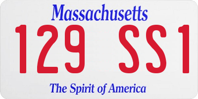 MA license plate 129SS1