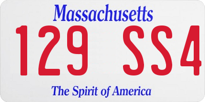 MA license plate 129SS4