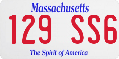 MA license plate 129SS6