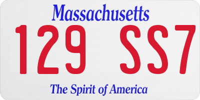 MA license plate 129SS7