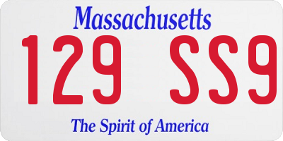 MA license plate 129SS9