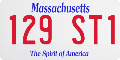 MA license plate 129ST1