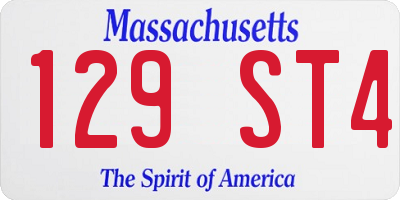 MA license plate 129ST4