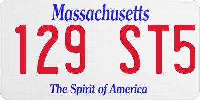 MA license plate 129ST5