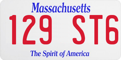 MA license plate 129ST6
