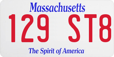 MA license plate 129ST8