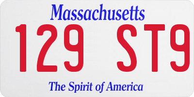 MA license plate 129ST9