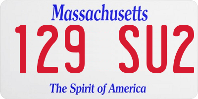 MA license plate 129SU2