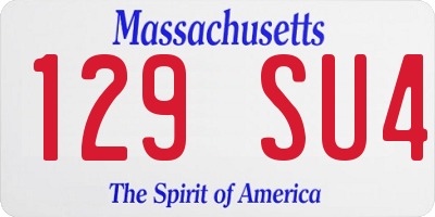 MA license plate 129SU4