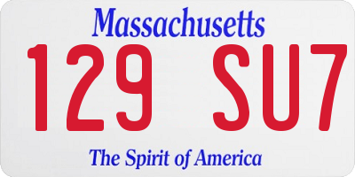 MA license plate 129SU7